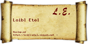 Loibl Etel névjegykártya